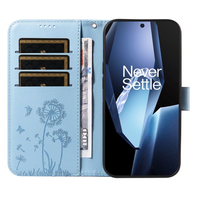 Bőrtok Oneplus 13r Pitypang Mintás Pánt