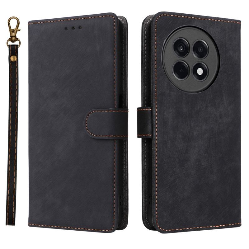 Bőrtok Oneplus 13r Rfid Blokkoló Bőr Hatású Pánttal