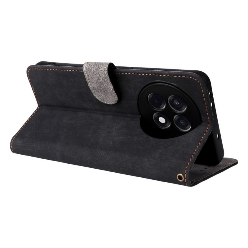 Bőrtok Oneplus 13r Rfid Blokkoló Bőr Hatású Pánttal