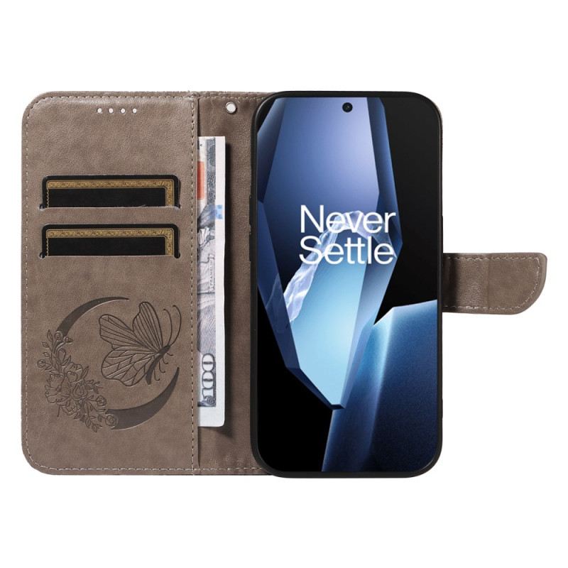 Fliptok Oneplus 13r Pillangó Mintás Pántos Pénztárca