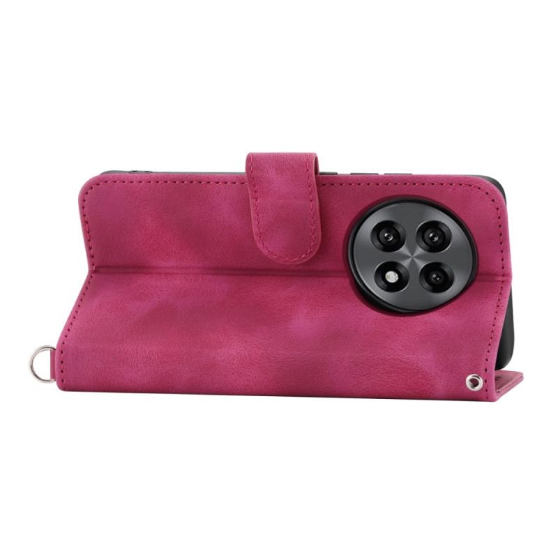 Fliptok Oneplus 13r Velúr Csipkehatású Velúr Pánttal És Vállpánttal