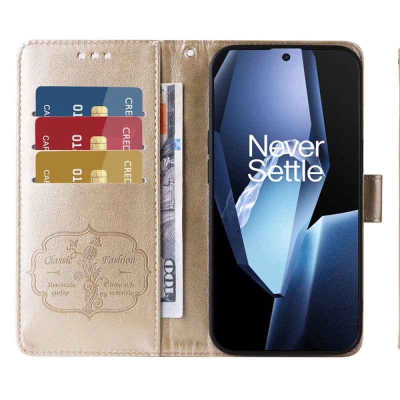 Kinyitható Bőrtok Oneplus 13r Virágmintás