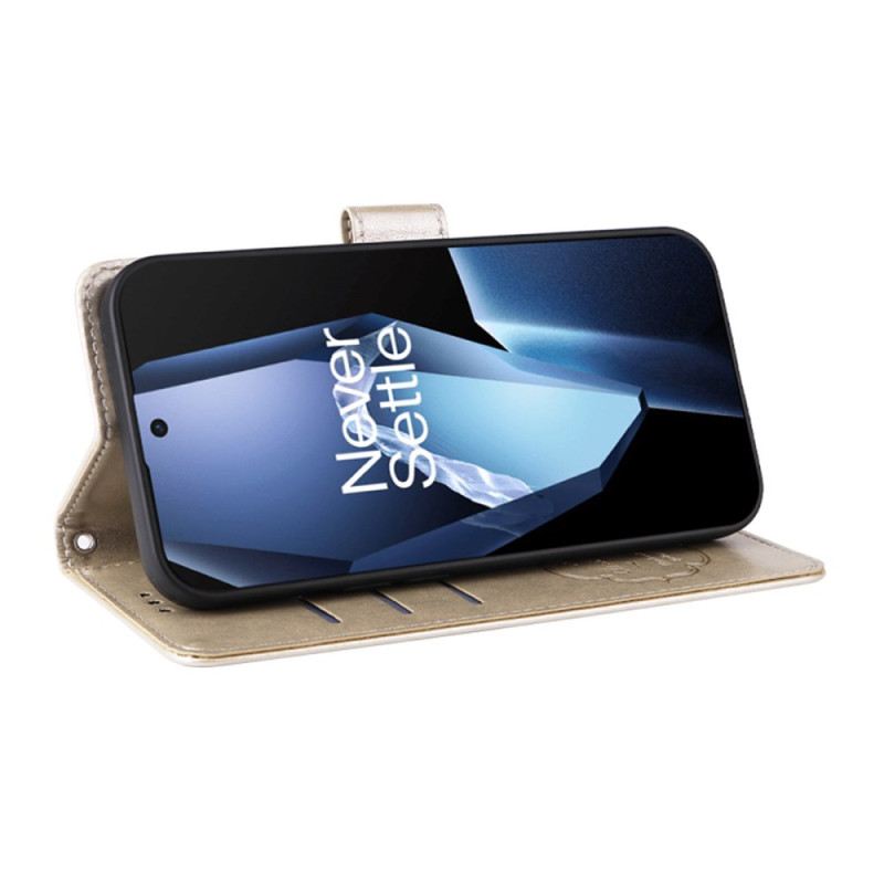 Kinyitható Bőrtok Oneplus 13r Virágmintás