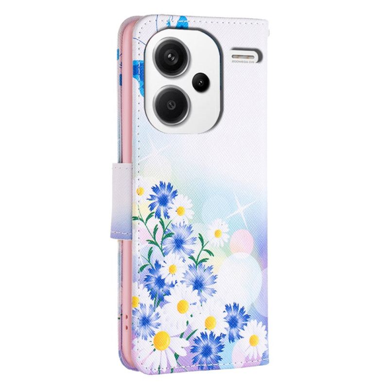 Fliptok Xiaomi Redmi Note 13 Pro Plus 5g Pillangók És Virágok Akvarell