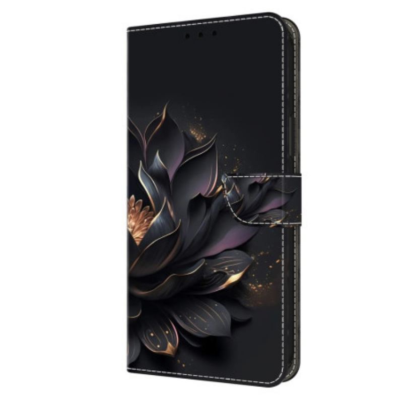 Bőrtok Oppo A98 5g Lila Lótusz