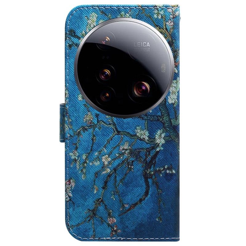 Bőrtok Xiaomi 15 Ultra Barackvirágok