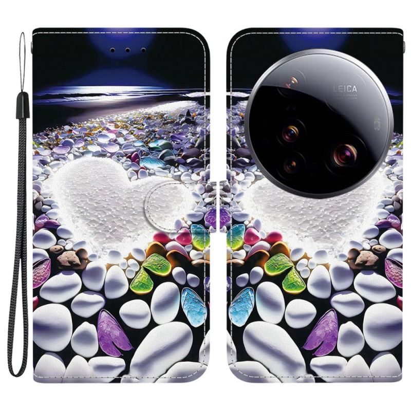 Bőrtok Xiaomi 15 Ultra Fehér Szív