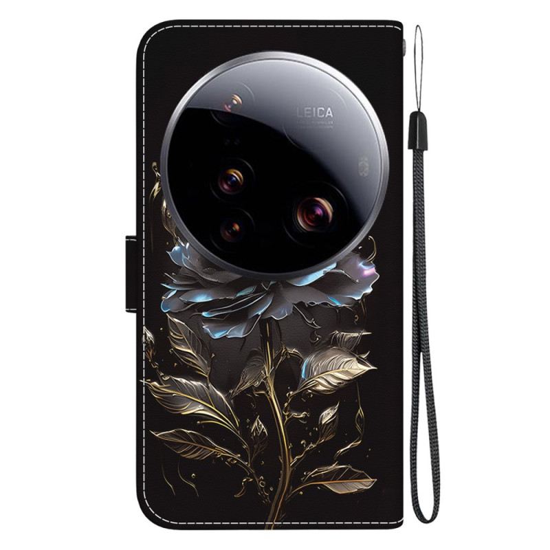 Bőrtok Xiaomi 15 Ultra Fekete Rózsa