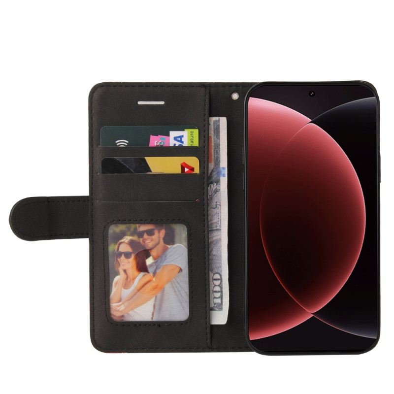 Bőrtok Xiaomi 15 Ultra Kétszínű Hullámos Vonalak