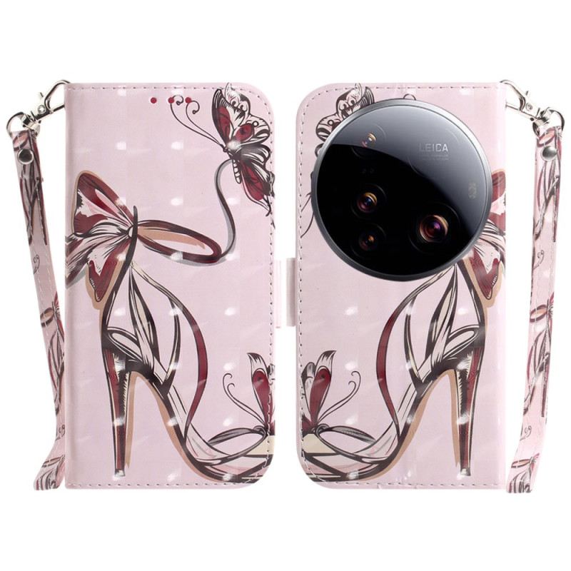 Bőrtok Xiaomi 15 Ultra Magassarkú Cipő Nyakpánttal