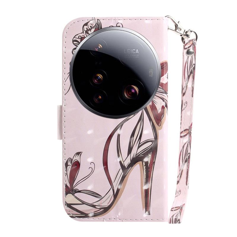 Bőrtok Xiaomi 15 Ultra Magassarkú Cipő Nyakpánttal