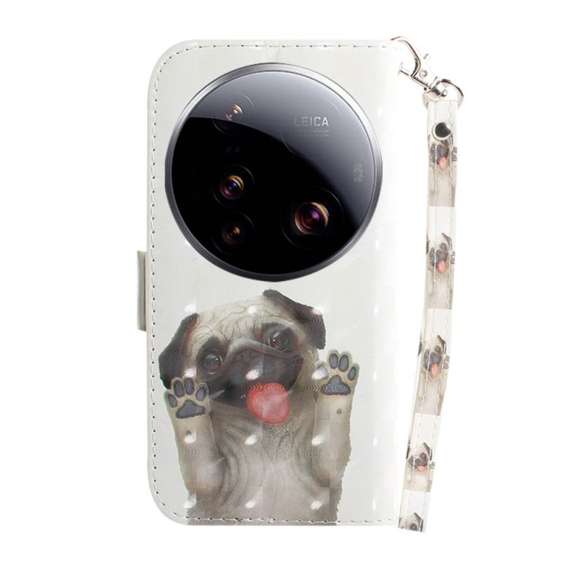 Bőrtok Xiaomi 15 Ultra Mopsz Nyakpánttal