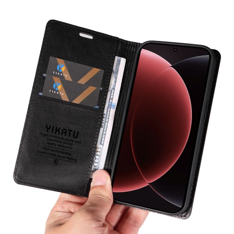 Fliptok Xiaomi 15 Ultra Yikatu Licsi Műbőr Bőr