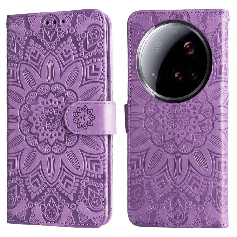 Kinyitható Bőrtok Xiaomi 15 Ultra Napraforgómintás