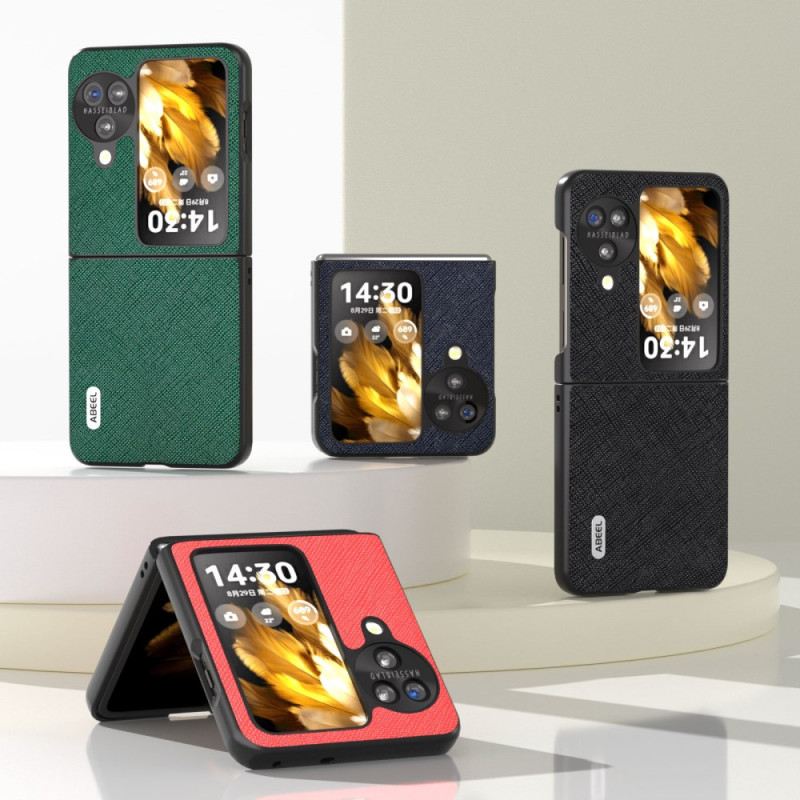 Bőrtok Oppo Find N3 Flip Abeel Kereszt Textúra