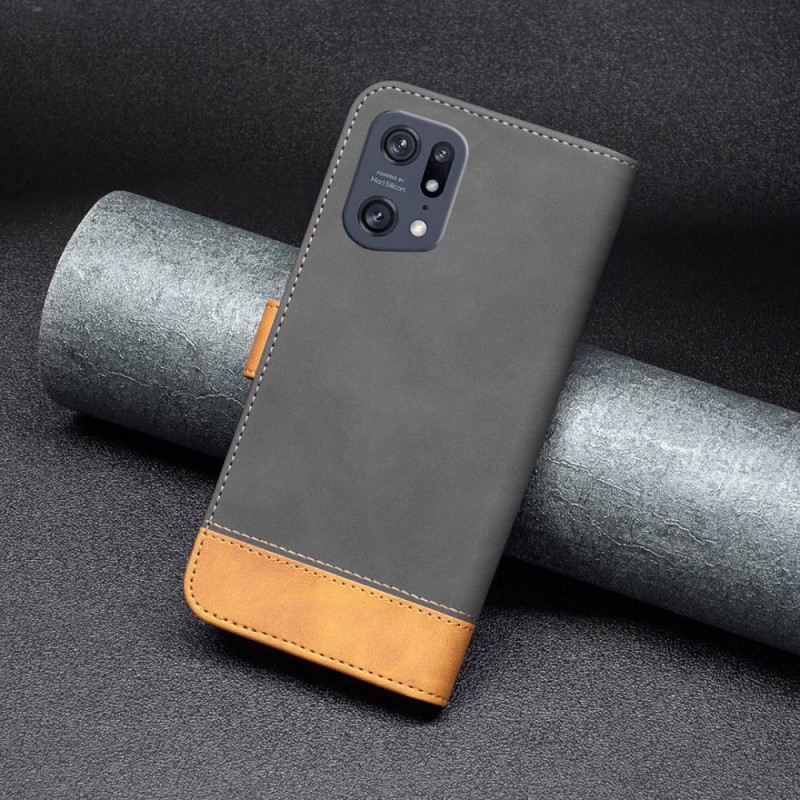 Fliptok / Bőrtok Oppo Find X5 Pro Vintage Binfen Color