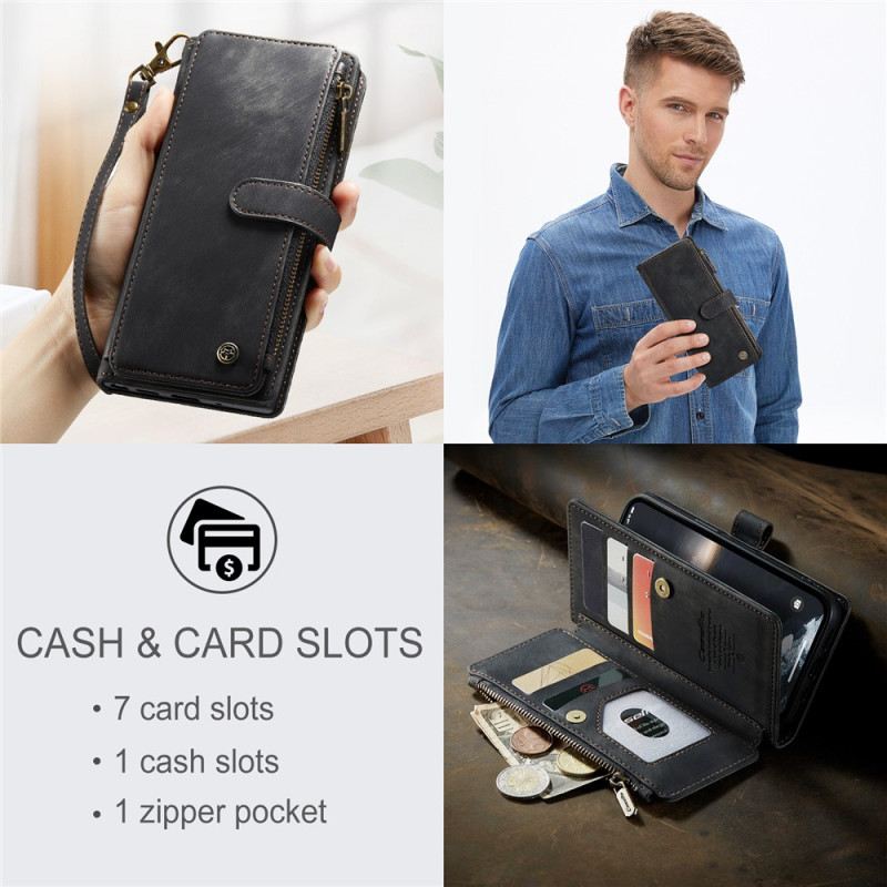 Fliptok / Bőrtok iPhone 15 Caseme Érme Pénztárca