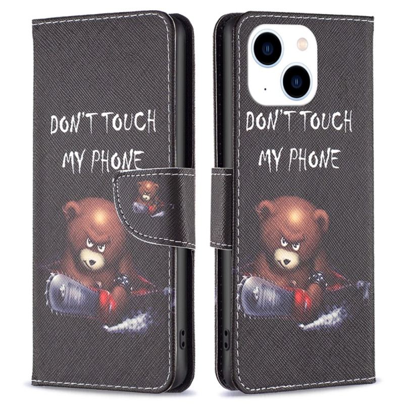 Fliptok / Bőrtok iPhone 15 Veszélyes Medve