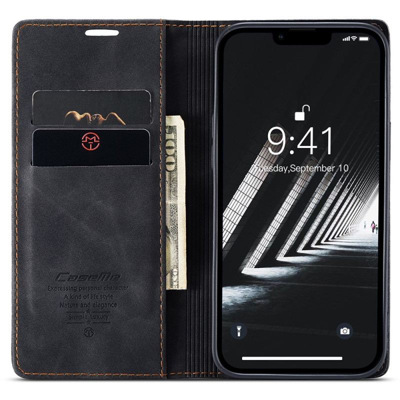 Fliptok iPhone 15 Bőrtok Vintage Műbőr Tok