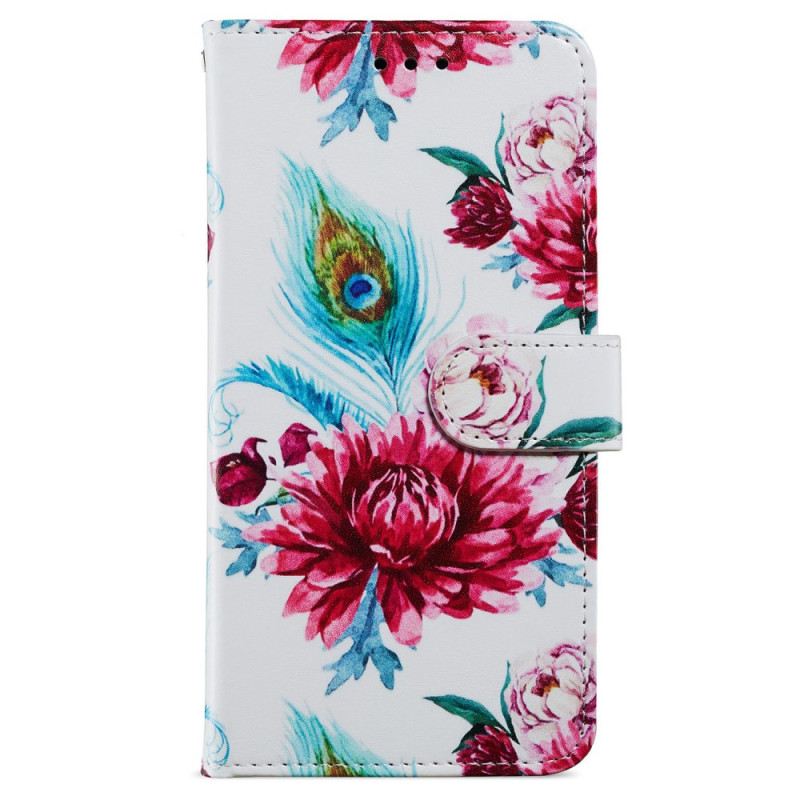 Fliptok iPhone 15 szíjjal Liberty Flowers Szíjjal