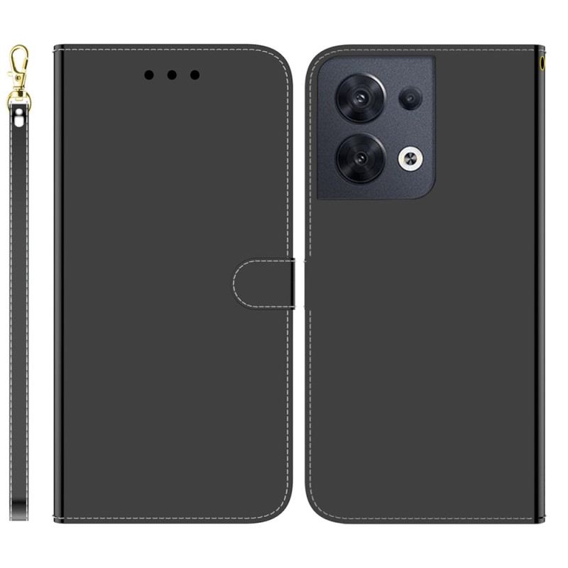 Fliptok / Bőrtok Oppo Reno 8 Tükör És Zsinór