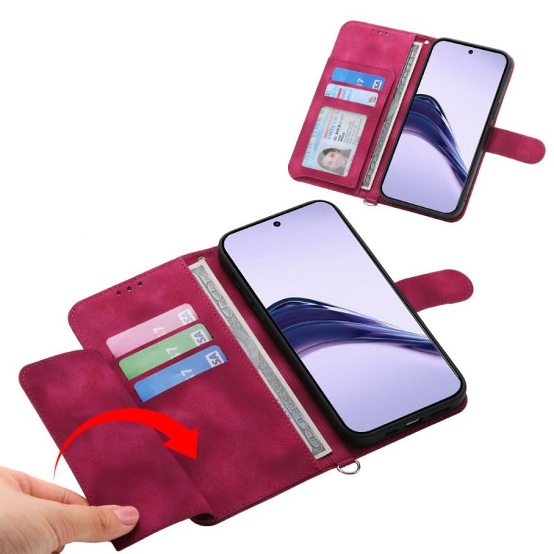 Bőrtok Realme 14 Pro Plus 5g Csipkés Velúr Hatású Pánttal És Vállpánttal