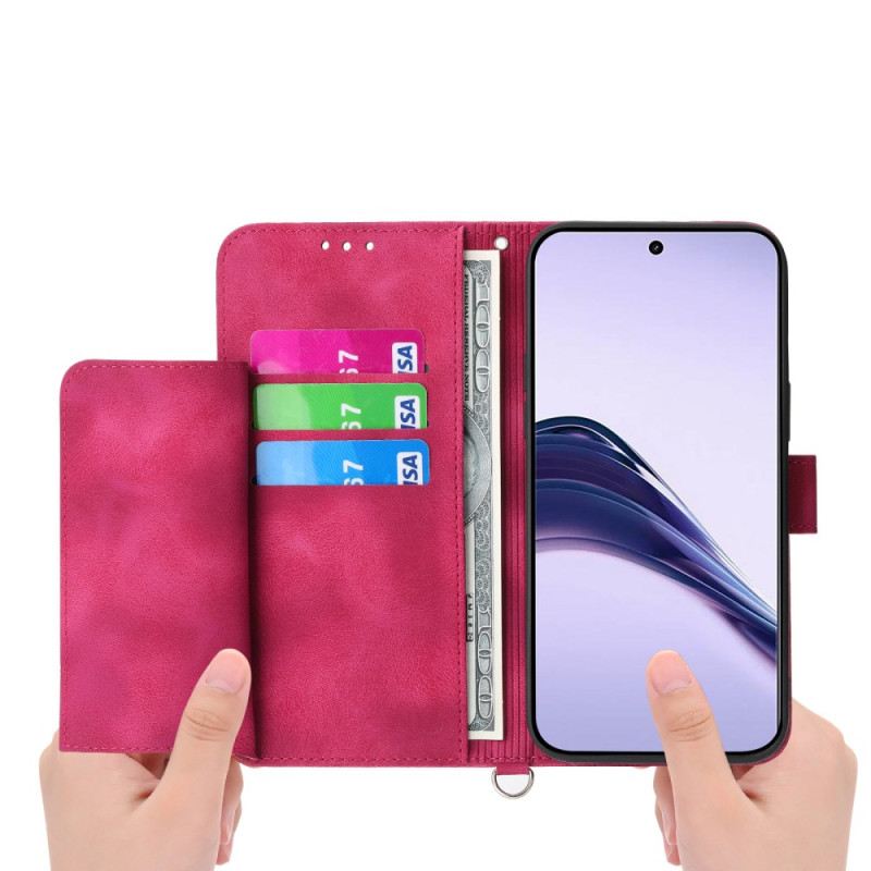 Bőrtok Realme 14 Pro Plus 5g Csipkés Velúr Hatású Pánttal És Vállpánttal