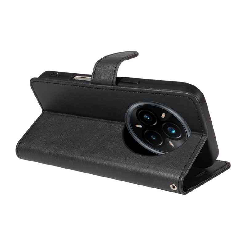 Bőrtok Realme 14 Pro Plus 5g Egyszínű Műbőr Szíj