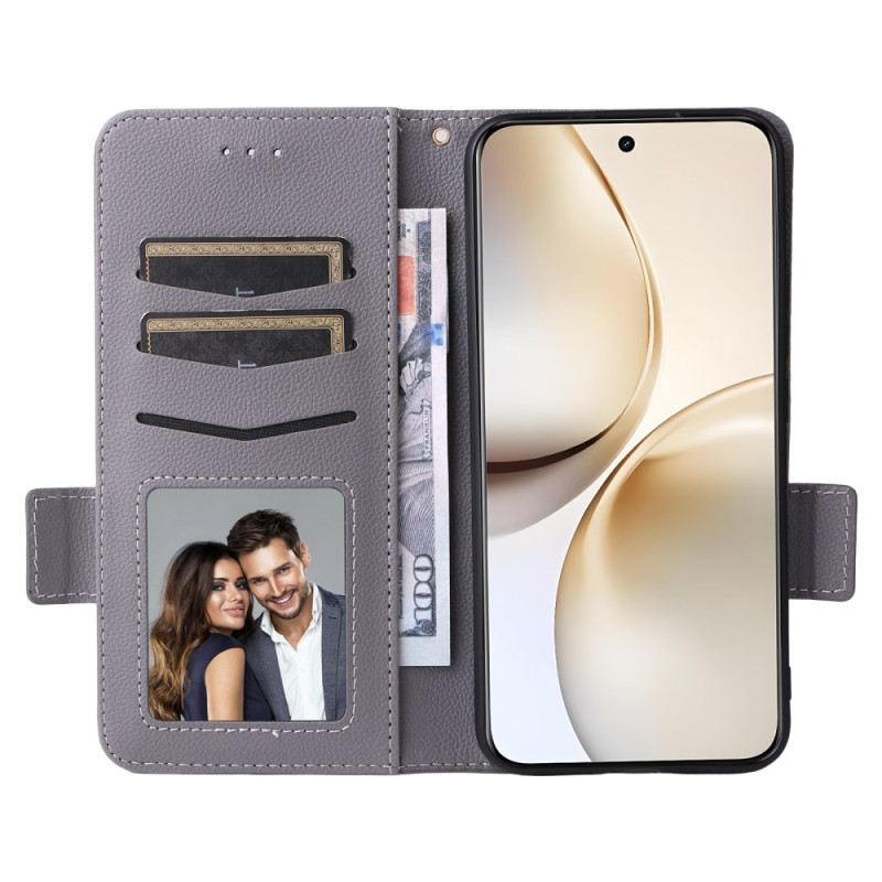 Bőrtok Realme 14 Pro Plus 5g Licsi Műbőr Pánttal