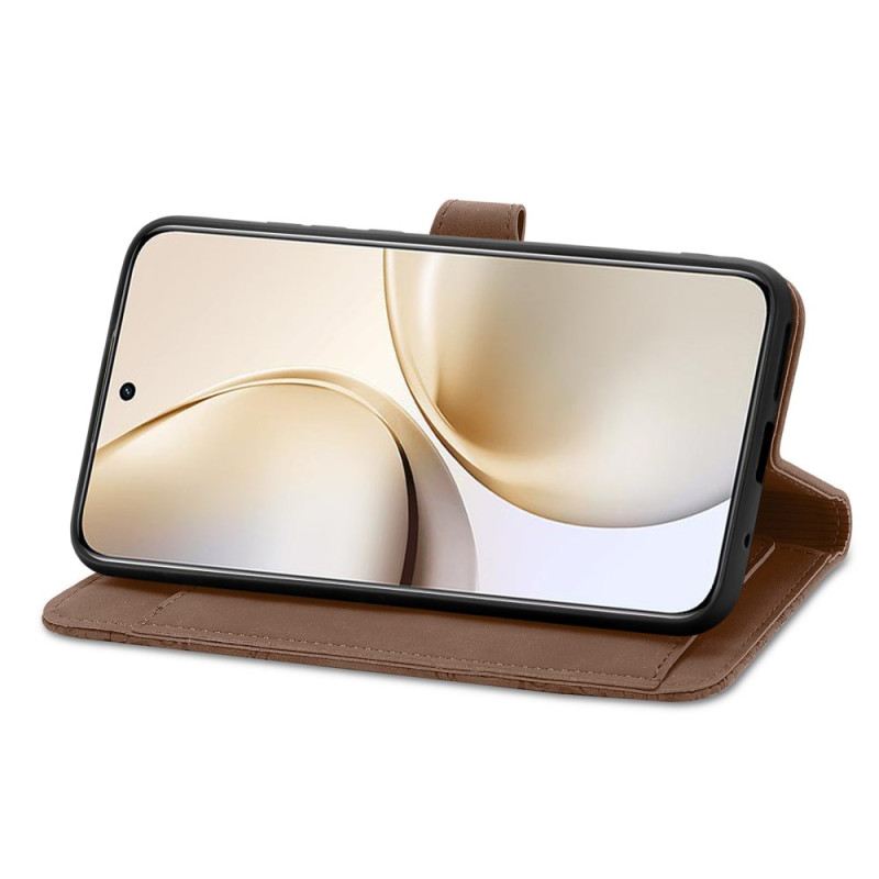 Bőrtok Realme 14 Pro Plus 5g Velúr Hatású Csipkeminta