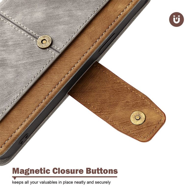 Bőrtok Realme 14 Pro Plus 5g Vintage Dizájn Rfid-blokkolással