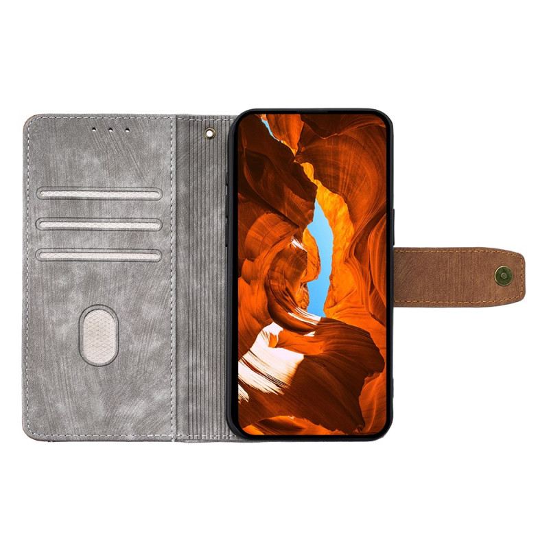 Bőrtok Realme 14 Pro Plus 5g Vintage Dizájn Rfid-blokkolással