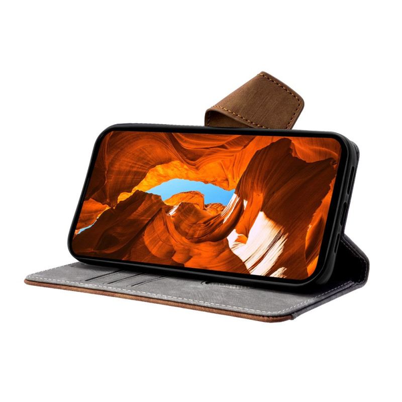 Bőrtok Realme 14 Pro Plus 5g Vintage Dizájn Rfid-blokkolással