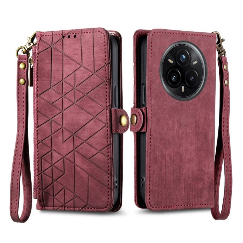 Bőrtok Realme 14 Pro Plus 5g Vonalmintás Pénztárca