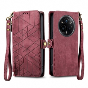 Bőrtok Realme 14 Pro Plus 5g Vonalmintás Pénztárca