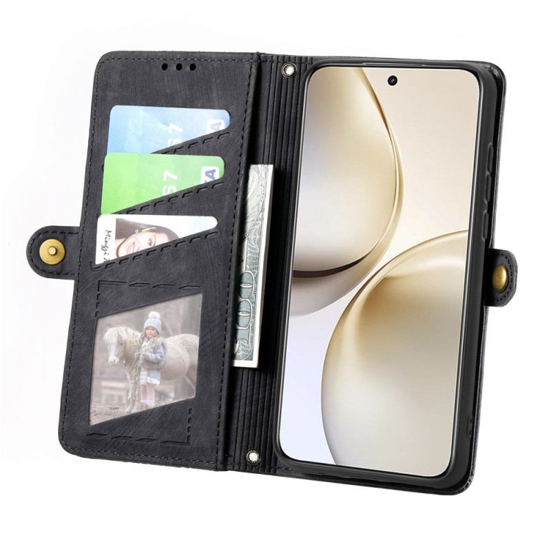 Bőrtok Realme 14 Pro Plus 5g Vonalmintás Pénztárca