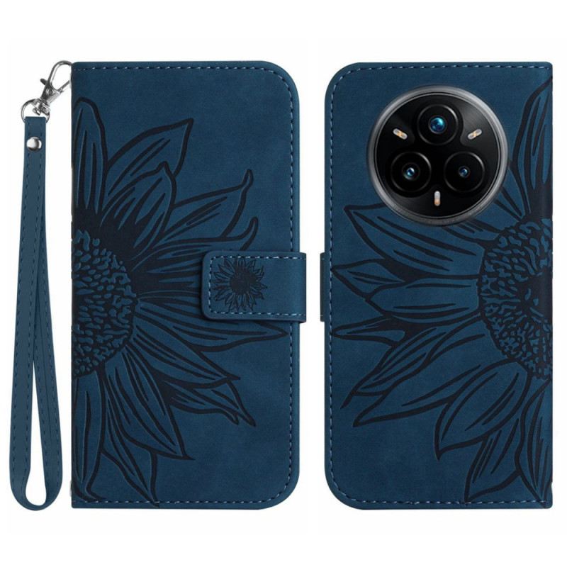 Kinyitható Bőrtok Realme 14 Pro Plus 5g Napraforgó Mintás Szíj