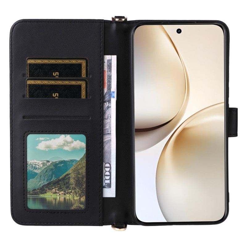 Kinyitható Bőrtok Realme 14 Pro Plus 5g Prémium Vállpánttal És Pánttal