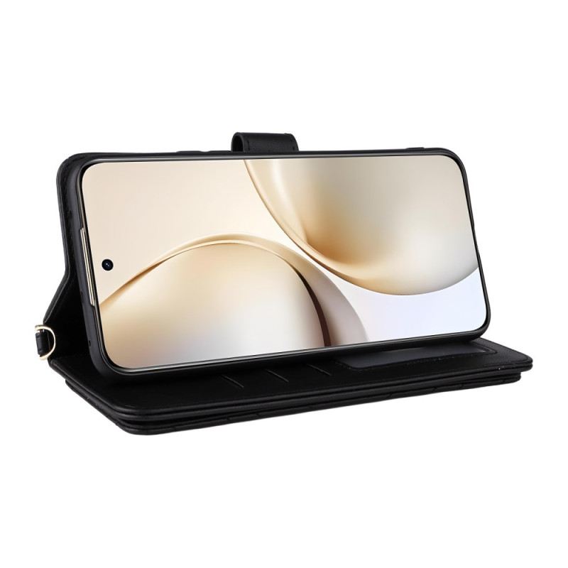 Kinyitható Bőrtok Realme 14 Pro Plus 5g Prémium Vállpánttal És Pánttal