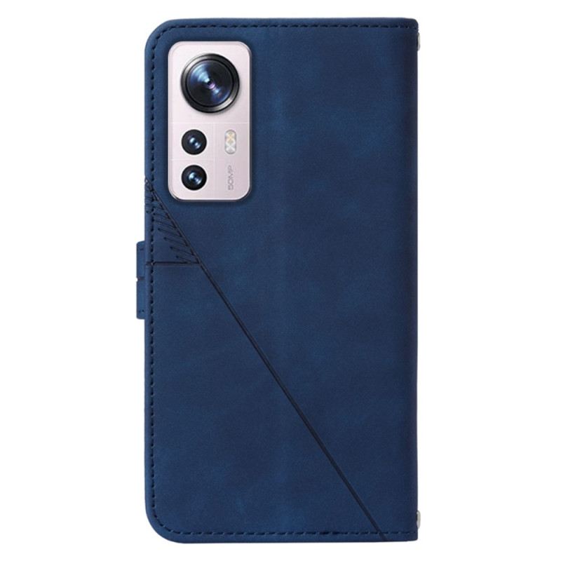 Fliptok / Bőrtok Xiaomi 12 Lite Háromszögek Zsinórral