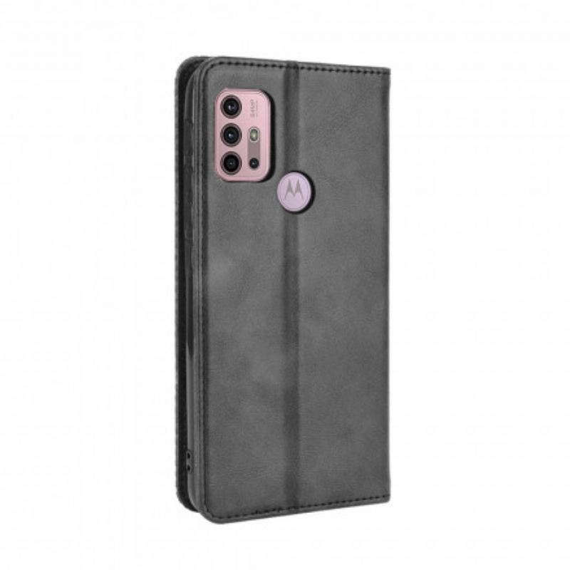 Fliptok Moto G30 / G10 Bőrtok Stilizált Vintage Bőrhatás