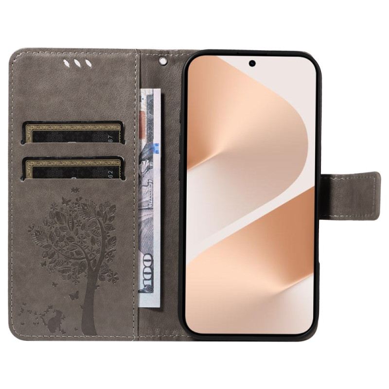 Bőrtok Huawei Pura 80 Macska És Fa