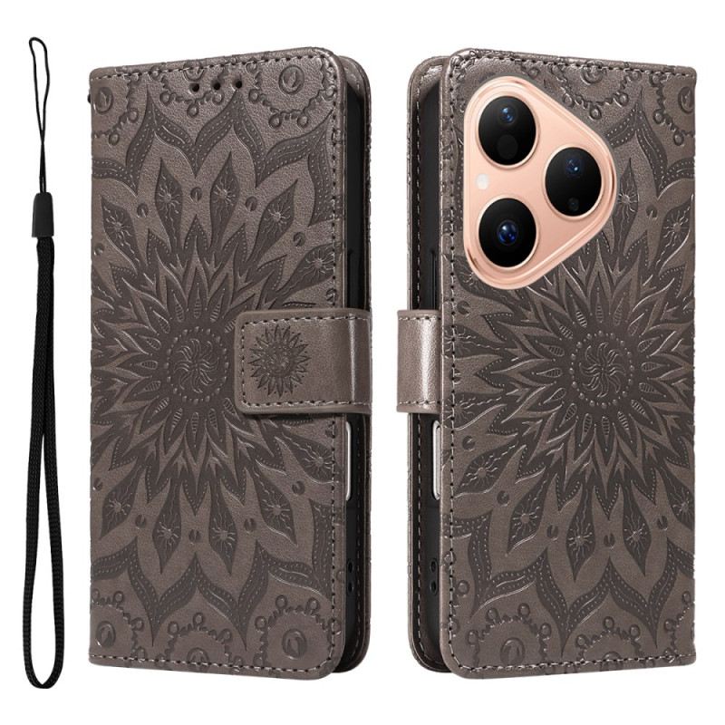 Bőrtok Huawei Pura 80 Napraforgómintás