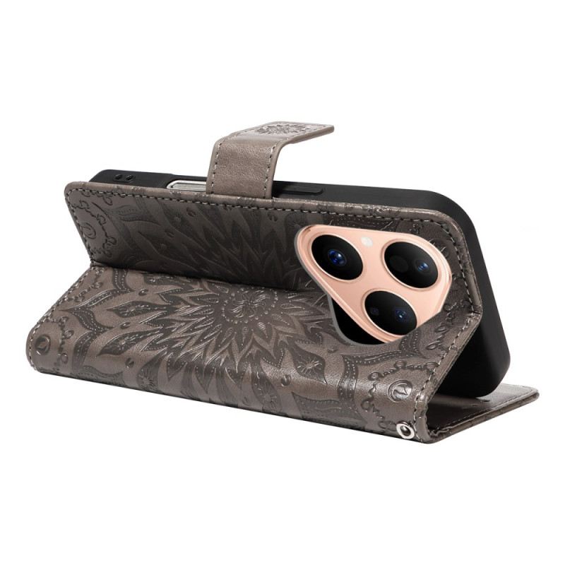 Bőrtok Huawei Pura 80 Napraforgómintás