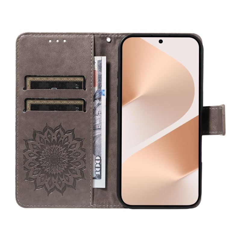 Bőrtok Huawei Pura 80 Napraforgómintás