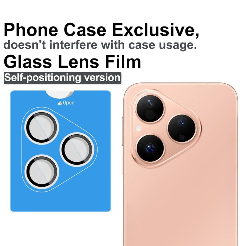 Edzett Üveg Lencsevédő Huawei Pura 80-hoz Önpozicionáló Kerettel (fekete Körök)