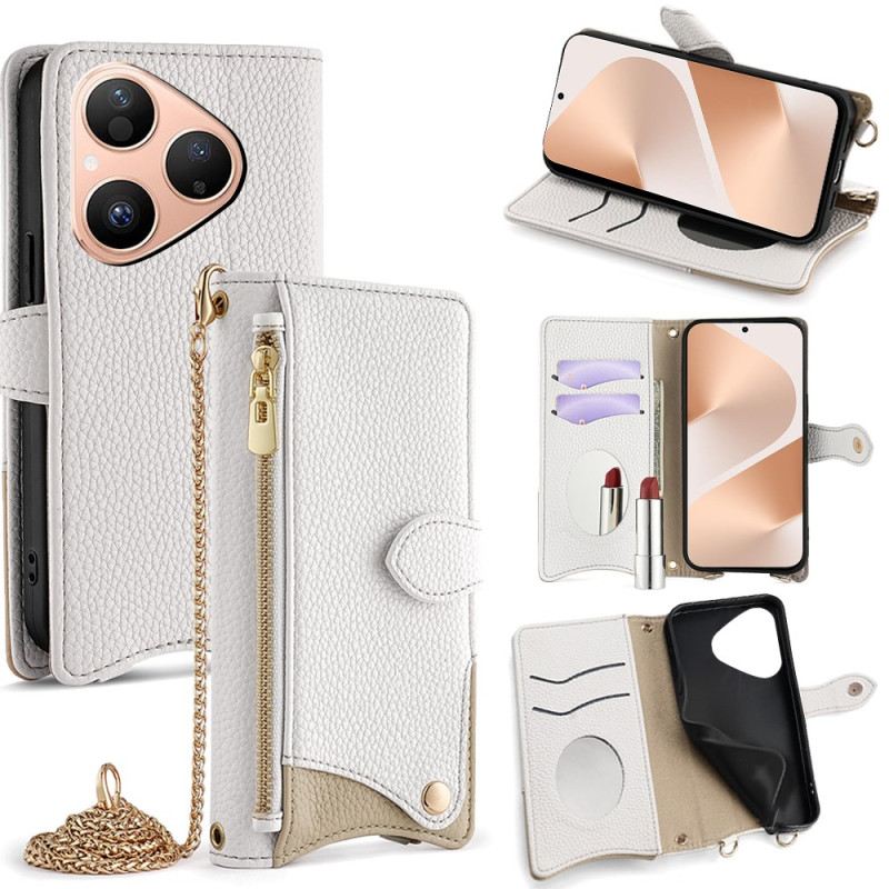 Kinyitható Tokok Huawei Pura 80 Pénztárca Lánccal