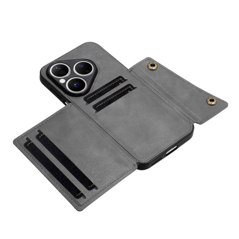 Tok Huawei Pura 80 Bőrhatású Kártya Tartó