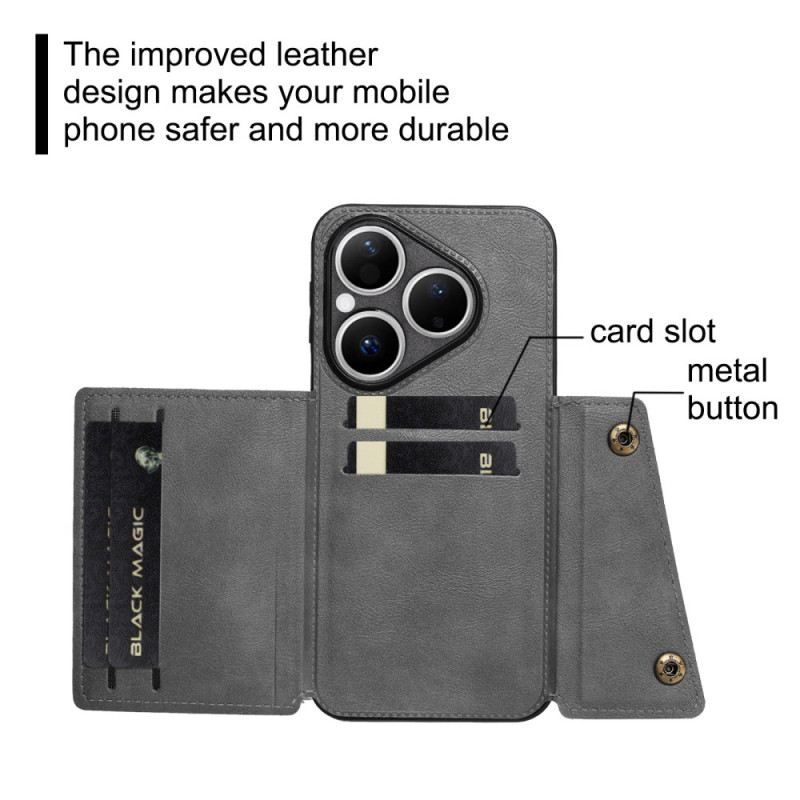 Tok Huawei Pura 80 Bőrhatású Kártya Tartó