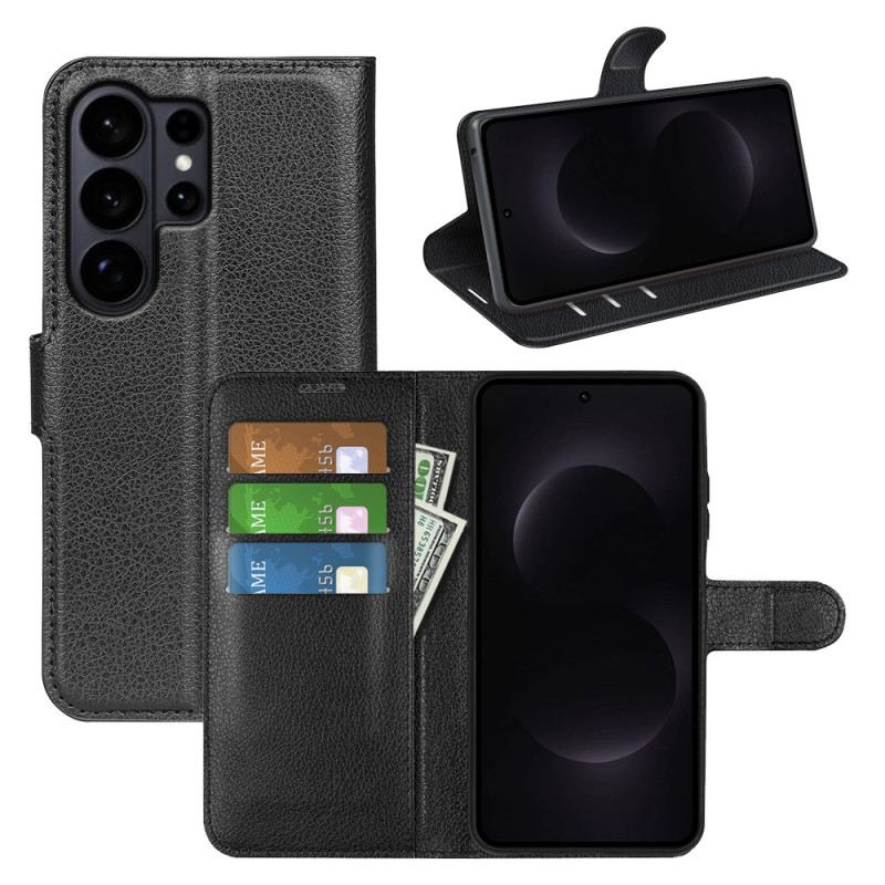 Bőrtok Samsung Galaxy S26 Ultra Licsi Műbőr